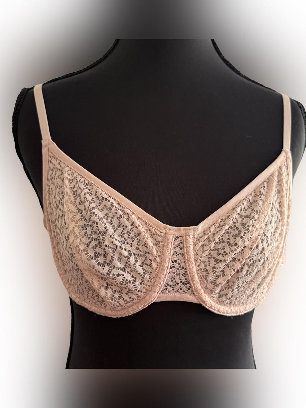 DKNY Sheer Lace Underwire Bra in Nude Pink - Women Intimates 32C